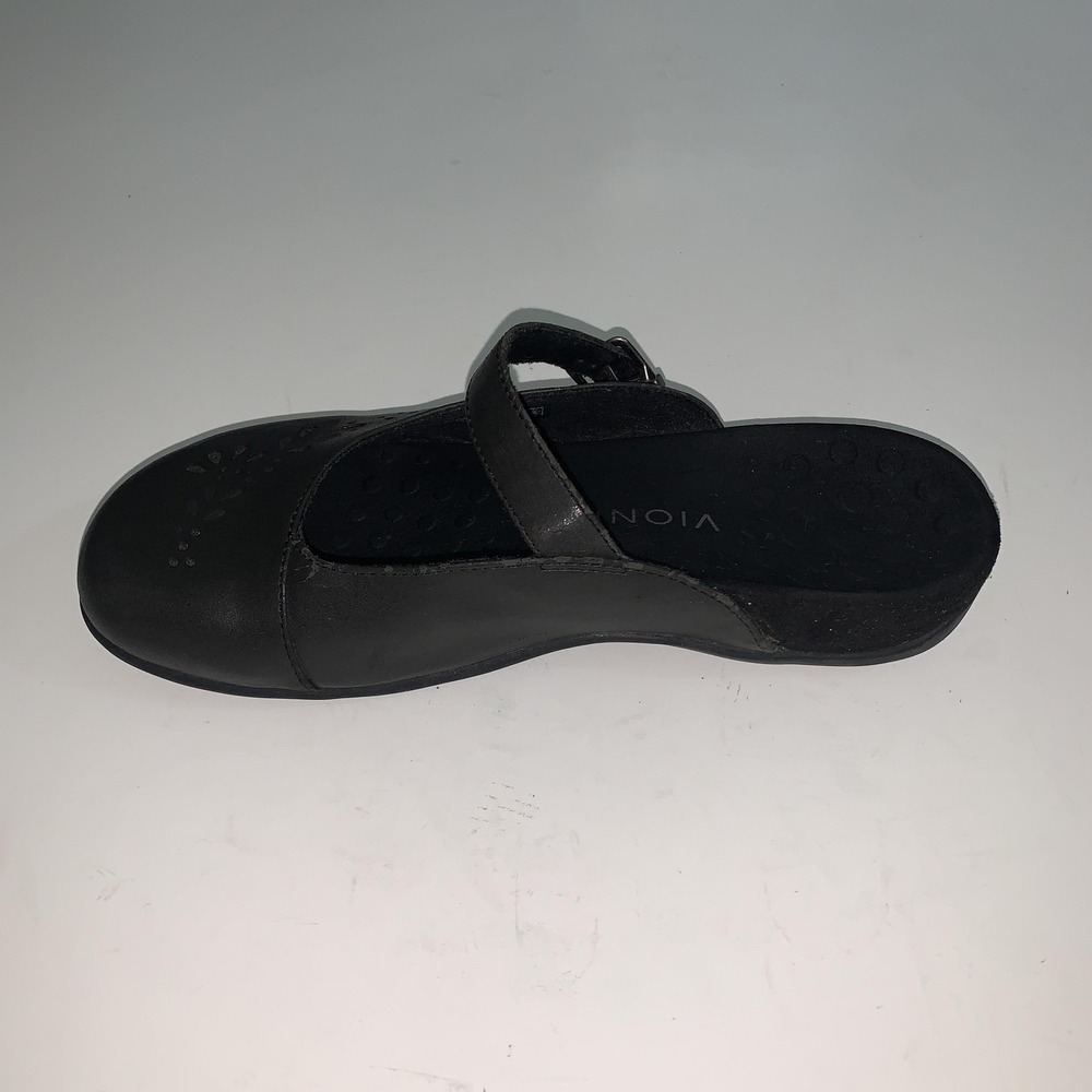 Vionic Midway Shoes Womens Size 8 Black Leather Clog Buckle Comfort Casual - Picture 3 of 11